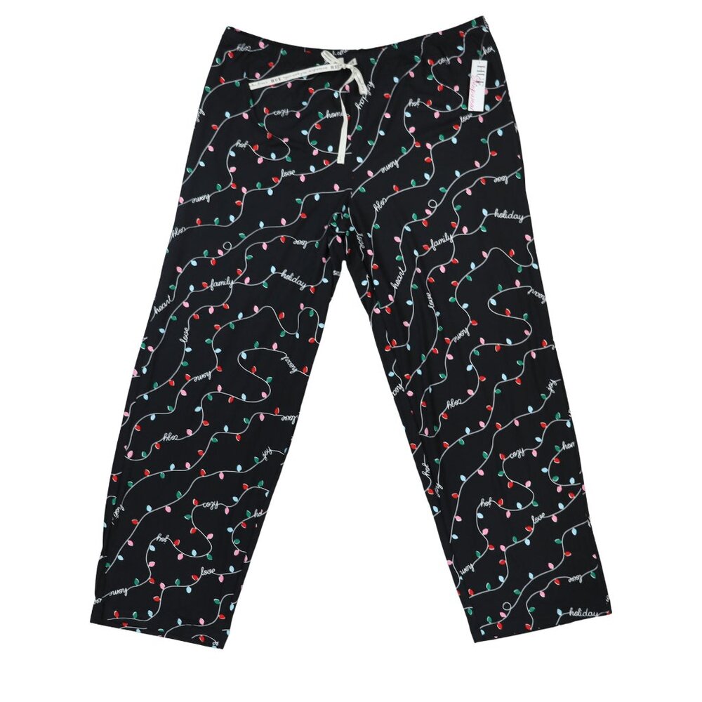 HUE Sleepwear XL Modern Classic Holiday Women's Drawstring Pajama Bottoms NWT